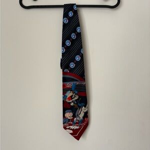 VINTAGE Looney tunes Genuine Merchandise TORONTO BLUE JAYS baseball MLB Necktie